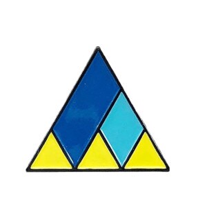 Triangle, Geometric, Fell, Yellow, Navy, Blue, Enamel, Pin